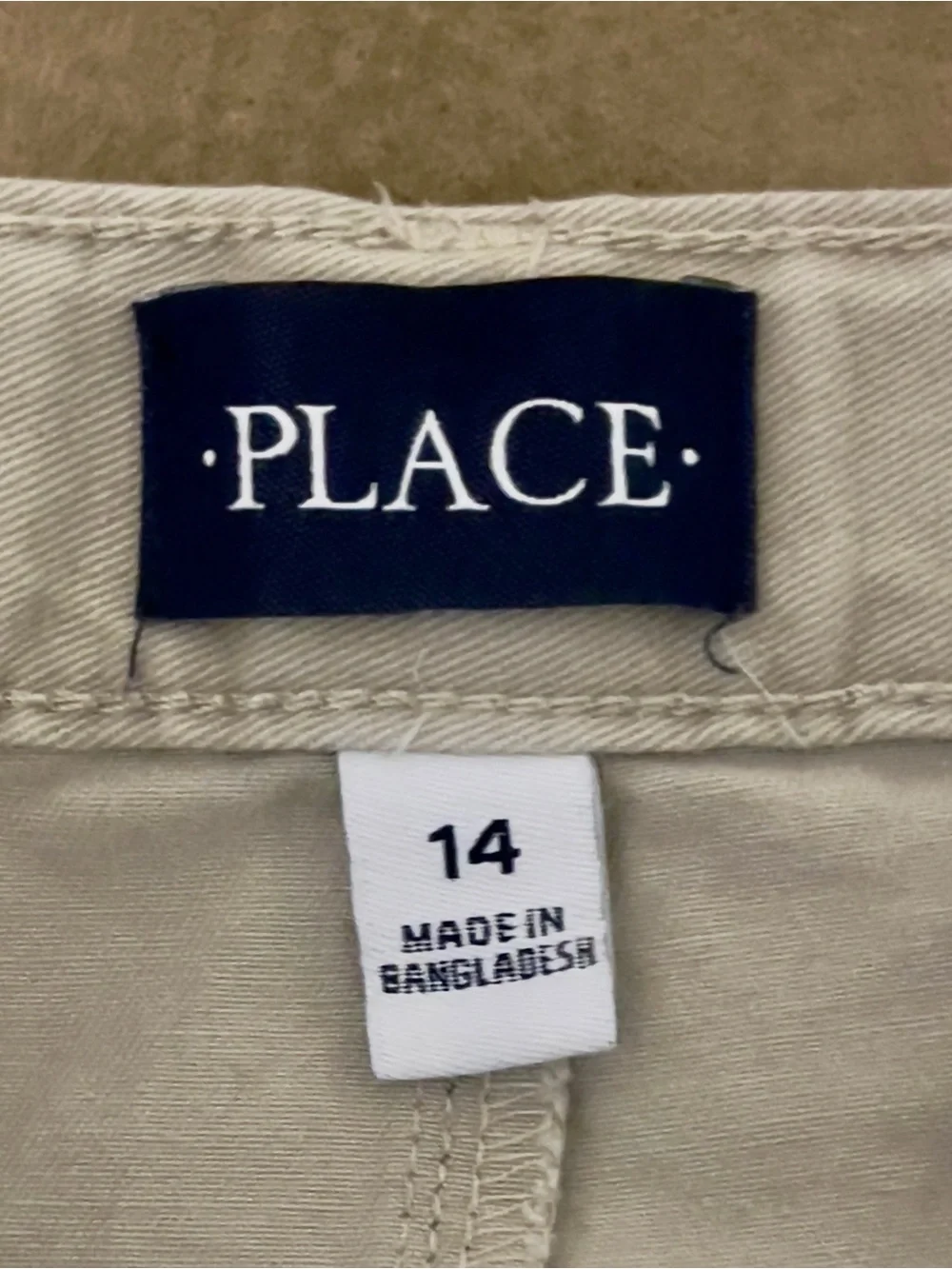 The Childrens Place Khaki Chino Pants Boys Size 14 Adjustable Waist Cotton